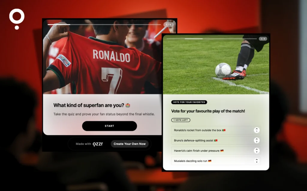 Keep fans talking and coming back for sports events, Quizzes for live events