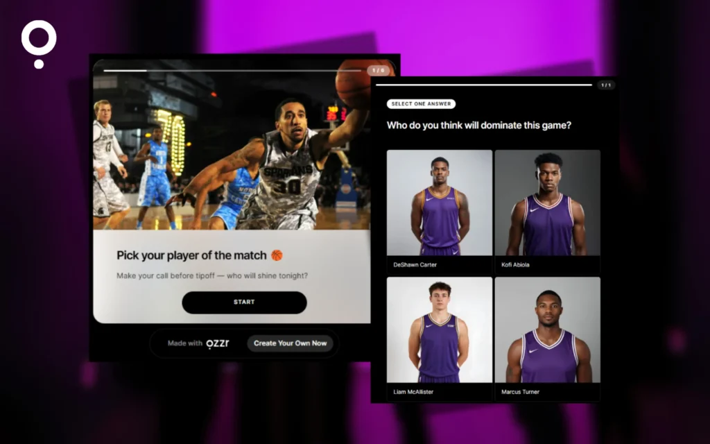 Quizzes for pre games and sports