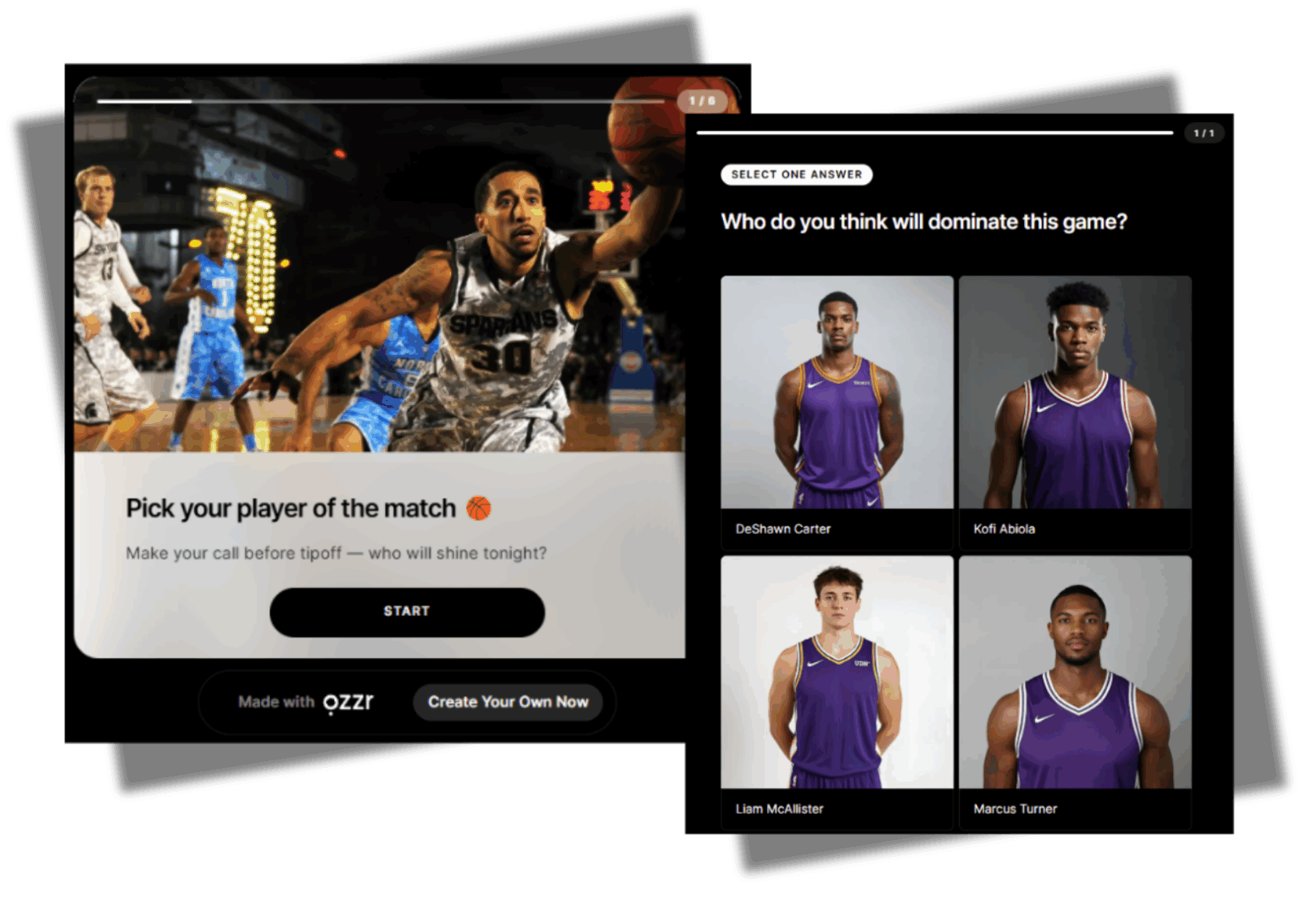 Quizzes for live events